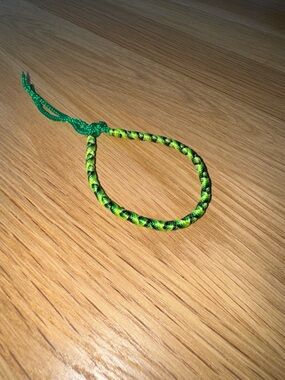 Handwoven Green & Black Friendship Bracelet
